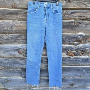 BDG Womens Light Blue Boot Cut Jeans With Distressed Ends Size 30/34